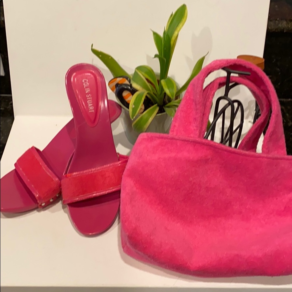 VINTAGE COLIN STUART TERRY CLOTH SWIM HEELS-PURSE!
